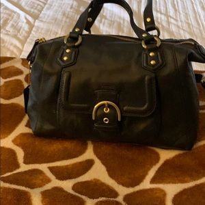 Beautiful black leather Coach bag!!!